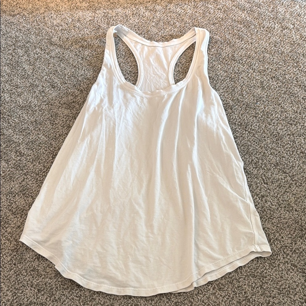 Lululemon Athletica White Sleeveless Relaxed Tank Top